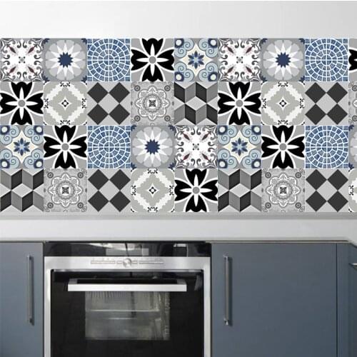 DIY Mosaic wall sticker bathroom tile Waist Line Wall Sticker Kitchen Adhesive Toilet Waterproof PVC Wallpapers