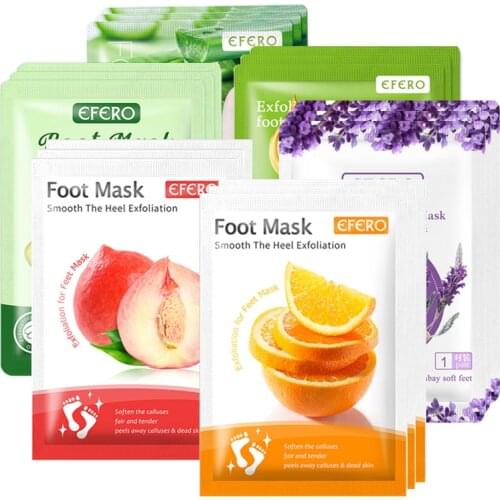 EFERO 7Pair Foot Peeling Mask Exfoliating Foot Mask Pedicure Socks Remove Dead Dry Skin Heels Exfoliation for Feet Mask for Legs