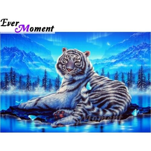 Ever Moment Diamond Painting White Tiger Tail Butterfly 5D DIY Picture Of Rhinestone Square Diamond Embroidery Decor ASF1714
