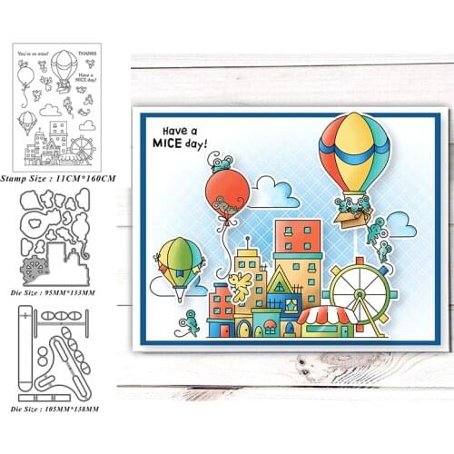 Hot air balloon and trap 2021 New Seal Stamp with Cutting Dies Stencil DIY Scrapbooking Embossing Photo