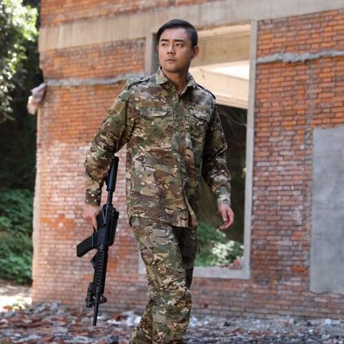 Camouflage Uniform Suit Army Fans Outdoor Combat Training Military Clothes Spring Autumn Wearproof Tactical Shirt Pants Set
