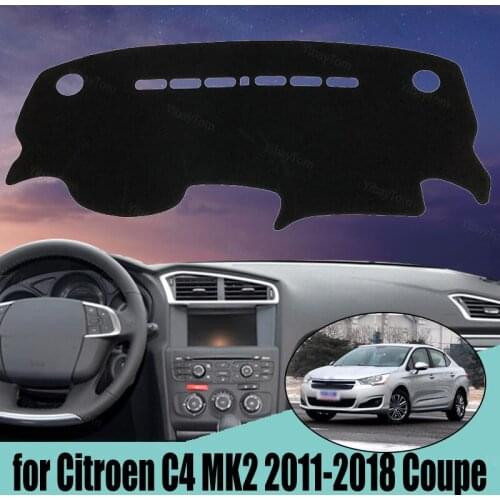 Dash Cover Mat Dashmat Dashboard Cover Protective Sheet Carpet for Citroen C4 MK2 2011-2018 Coupe Styling