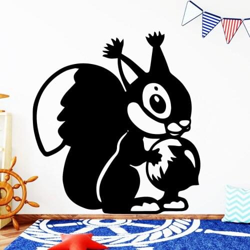 Pretty Squirrel Home Decor Vinyl Wall Stickers For Kids Babys Rooms Home Decor Wall Decoration