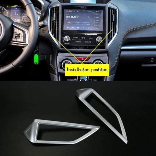 2pc Car Interior Mouldings ABS Console Dashboard Air Vent Outlet A/C Cover Trim Frame For Subaru XV 2018 Car Styling Accessories