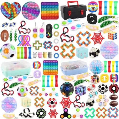 NEWEST Fidget Toys Pack Anti Stress Toy Set Marble Relief Gift for Adults Girl Children Sensory Antistress Relief Figet Toys Box