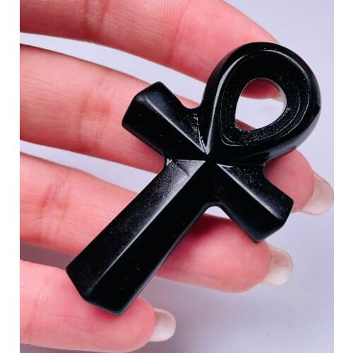 New Arrival!!!Handmade Obsidian Crosses Crucifix Jesus Christ Ornaments Religious Charm Home Decoration
