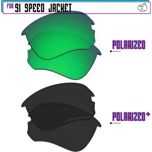 EZReplace Polarized Replacement Lenses for - Oakley Si Speed Jacket Sunglasses - Black P Plus-Green P