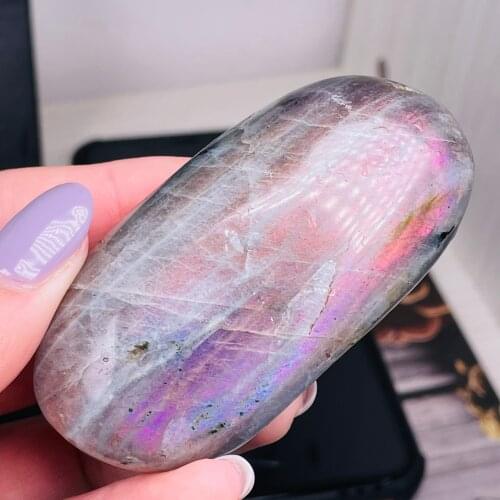 Natural Purple Light Labradorite Energy Gemstone For Home Decoration Chakra Reiki Stone