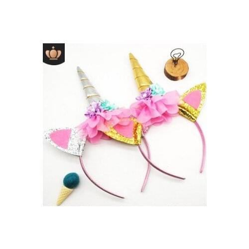 50pcs/lot DIY Simple Multi Fabrics Headbands Cartoon Unicorn Halloween Holiday Party Hair Band Styling Tools Accessories HA613