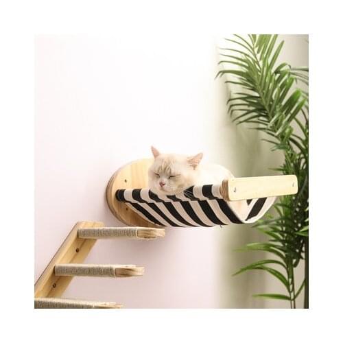 Cat climbing frame Wall-mounted scratching post Solid wood wall hanging sisal post Cat toys Jumping platform Scratching board