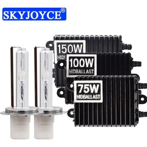 SKYJOYCE Fast Bright Ceramic HID Xenon Bulb Kit 75W 100W 150W Xenon Ballast H1 H3 H7 H11 9005 D2H 4300K 6000K HID Headlight Kit