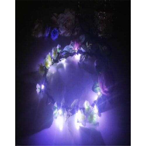 DC71 Ballroom dance led light costumes luminous garland Rattan women headwears stage show dress cloloth party dj performance bar