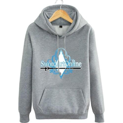 High-Q Unisex SAO Sword Art Online Kirigaya Kazuto hooded hoodie jacket pullover SAO Asuna student lovers Sweatshirt coat