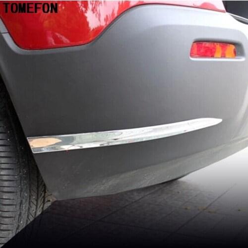 TOMEFON ABS Chrome For Chevrolet Trax 2014 2015 Car Bottom Front+Rear Corner Bumper Protector Adornment Strips Exterior Parts