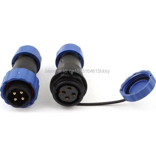Waterproof Cable Wire Docking Plastic Aviation Connector SD20 20mm 4 Pin 4P IP68