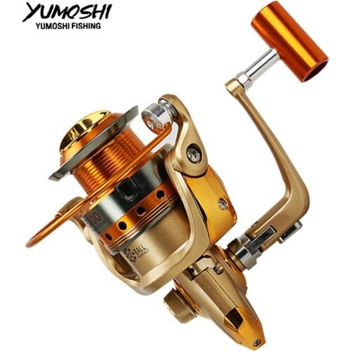 Yumoshi Spinning Fishing Reel Metal Spool HF 500-9000Series spinning reel Fishing Reels spinning Wheel 10BB 5.5:1 molenete pesca