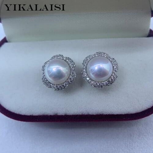 YIKALAISI Earrings Jewelry For Women8-9mm Oblate Natural Freshwater Pearl Earrings 2021 New Wholesales