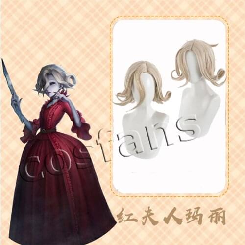 Game Identity V Crimson Mrs. Red Mary Red Monitore Lolita Cosplay Wig Hair Costume Halloween Suit For Women Outfit Dress Shoes