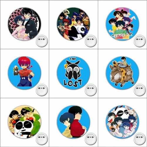 1pcs anime Ranma ½ Cosplay Badge Cartoon Cute Brooch Pins for Backpacks bags Badges Button Clothes Accessories
