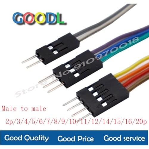 10PCS 2.54MM 2.54 Wire Dupont Line male to male 2p/ 3/ 4 /5/ 6 /7/ 8 /9 /10 /11/12/14/15/16/20P Dupont cable connector jumper ca