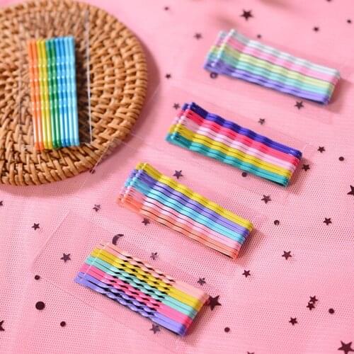10Pcs/Set Candy Colorful Hairpins For Women Girls Hair Clip Bobby Pins Invisible Wave Hairgrip Barrette Hair Clips Accessories
