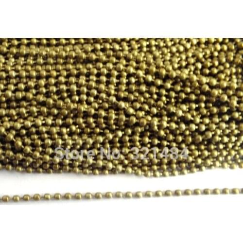 100meter 1.2mm diameter Antique bronze round ball bead metal necklace chain jewelry findings Wholesale