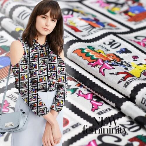 114 cm stamp printed silk fabric meter 12 mm crepe de chine silk fabric summer shirt dress crepe fabric wholesale silk cloth