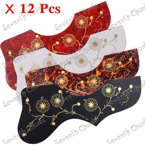 12 Pcs Acoustic Guitar Pickguard Pick Guard Anti-scratch Plate With Gold Flower 3 Colors for choose guitar accessories
