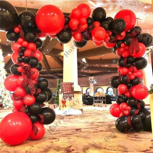 134Pcs Party Decoration Balloon Balloons Garland Arch Kit 18Inch Big Red Black Latex Ballon Indoor Backdrop Decorations Supplies