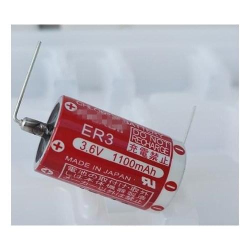 4pc ER3 ER3S 1/2AA 3.6V 1100MAH Lithium battery with Horned Japan original PLC industrial battery