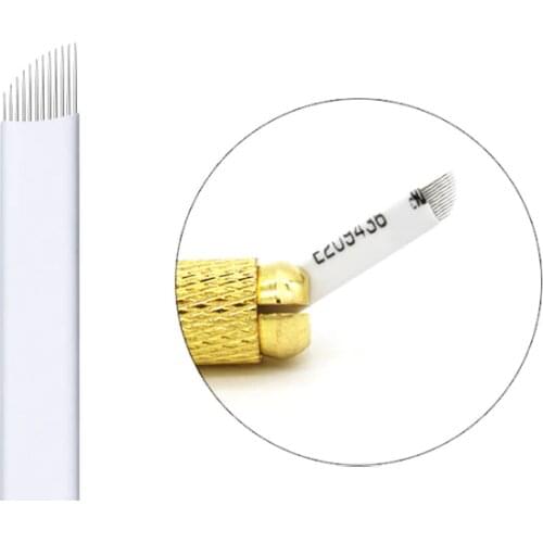 50 Pcs 9 12 14 16 18 21 Pin U Shape Tattoo Needles Permanent Makeup Eyebrow Embroidery Blade For Microblading Manual Tattoo Pen