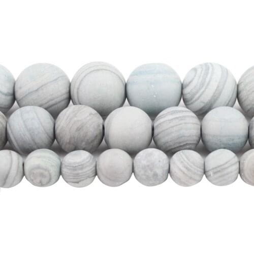 Natural Matte Gem Gray Line Jaspers Stone Beads For Jewelry Making 6/8/10mm Loose Spacer Beads Diy Bracelet Necklace 15 inch