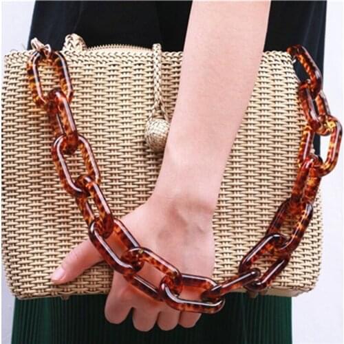 One Piece Acrylic Leopard Bag Chain Party Bag Strap Sexy Women Evening Clutch Bag Chain Resin Bag Straps DIY Replacement