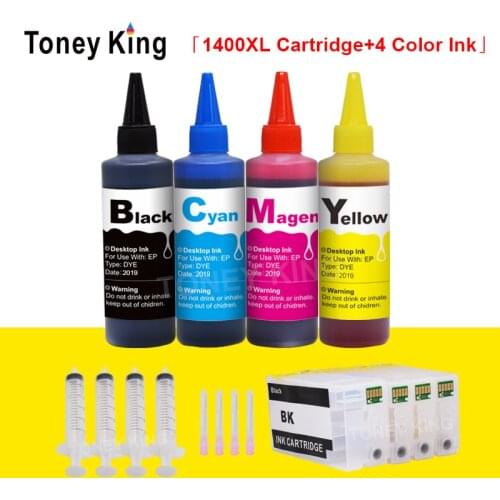 Toney King Refill Ink Cartridge for Canon PGI-1400 XL + 400ml Bottle Ink for PGI 1400 MAXIFY MB2040 MB2140 MB2340 MB2740 Printer