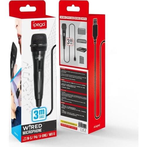 Black USB Handheld Gamepad Microphone Karaoke MIC for PS4 Switch Low Noise