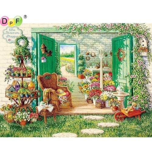 DPF 5D Round/Square full Diamond Painting Cross Stitch courtyard Crafts Diamond Embroidery Mosaic Needlework kits Home Decor