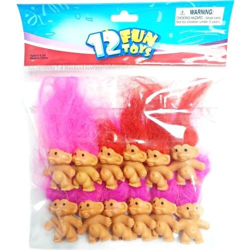 12X Toys Lucky Troll 4cm Pencil Top Birthday Party Favor Toy Game Gift Novelty carnival gadget wedding gift for guest souvenirs