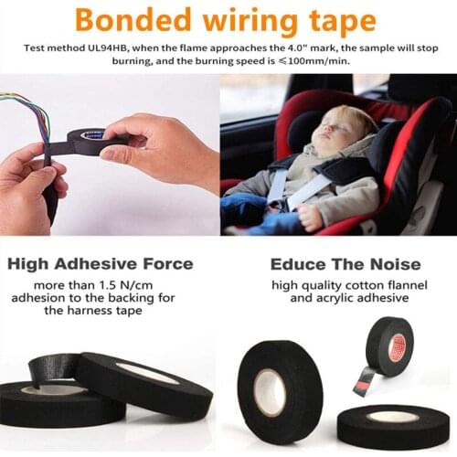 15meters New Tesa Type Coroplast Adhesive Cloth Tape For Cable Harness Wiring Loom Width 9/15/19/25/32MM Multi-specifications
