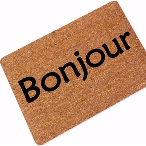 French Bienvenue Doormat Entrance Mat Hallway Bonjour Printed Anti-Slip Floor Mat Area Rugs Funny Custom Front Door Mat Carpet