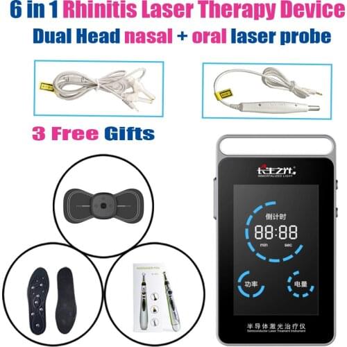 LASTEK Multifunction 650nm Rhinitis Red Laser Therapy Device Metal Shell with Full Accessories + Free Gifts 6 in 1 Treatment Kit