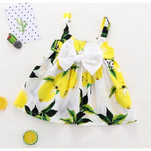 Summer Newborn Lemon Girl Dress Peach Design Baby Clothes 2 Colors Available Cotton Girls Outfits Cute Infant Dress