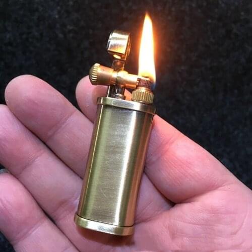 Nostalgic Retro Grinding Wheel Kerosene Lighter Metal Free Fire Flint Oil Cigarette Gasoline Lighter Creative Smoking Gift