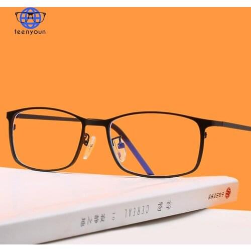 TEENYOUN Anti Blue Light Blocking Glasses Rectangle Frame Women Eyeglasses Frame Gaming Eyeglass Vintage Men Spectacles Eyewear