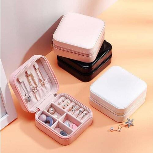2021 Jewelry Organizer Display Jewelry Case Boxes Travel Portable Jewelry Box PU Leather Storage Organizer Earring Holder