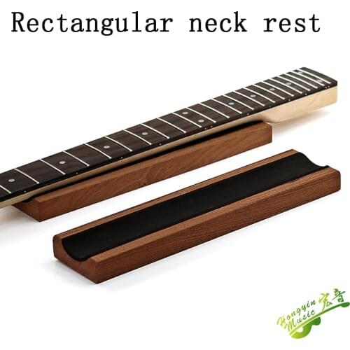 1 Piece Guitar Bass Neck Rest Caul Neck Rest Sapele Wood Long Neck Support Guitar Fretwork Cork Lined 297*70*20mm