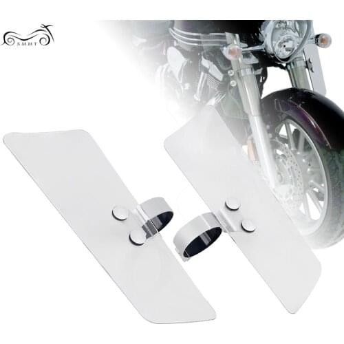 Clear Wind Fork Deflectors Hardware Mounting Kit For Yamaha Road Star V Star Honda VTX VT Suzuki C90 VL1500
