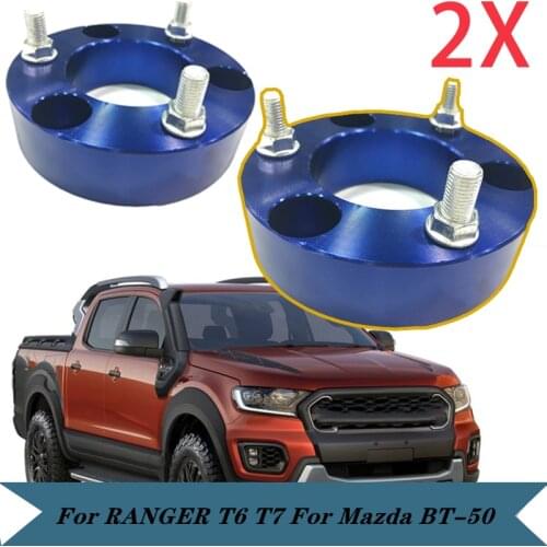 A Pair Of 4x4 Accesorios Front Coil Strut Spacer 32mm Car Aluminum Coil spring Lift Spacer Kit For FORD Ranger T6 T7 T8 BT50 201