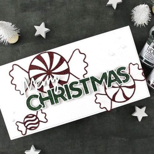 Merry Christmas Words Phrases Cutting Dies Scrapbooking Card Album Making DIY Crafts Stencil Supplies New 2020