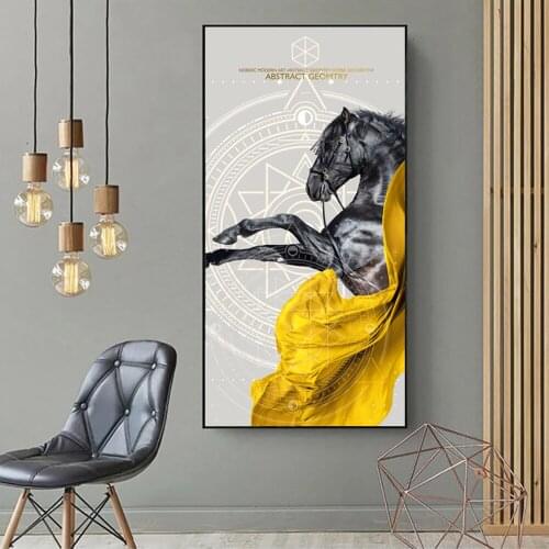 Modern Horse Canvas Painting Animal Posters And Prints Art Wall Pictures For Living Room Nordic Art Decoration High Definition