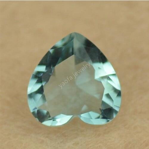 Hot Sale 3x3~15x15mm 5A 106# Light Lake Water Blue Color Glass Heart Shape Synthetic Gems Loose Glass Beads Stone For Jewelry